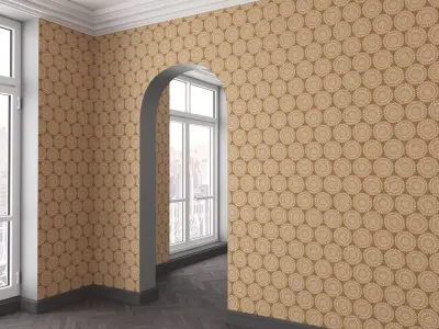WallDeco-Life-var-93 room with wallpaper and arched window 3D model
