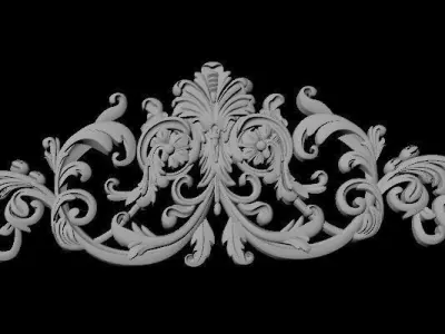 Central decor ornament for furniture 3D model 1114
