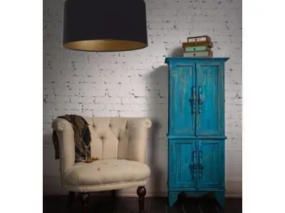 Black Jasper Light Drum Pendant - 2 Colour 3D model