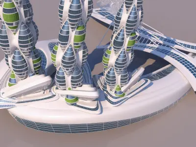 0200 - Organic Skyscraper Building  3D model