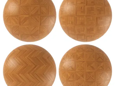 Parquet - Laminate - Wooden floor 4 in 1 3D model 22