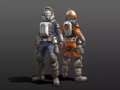 Space Marshal Male Low-poly 3D model