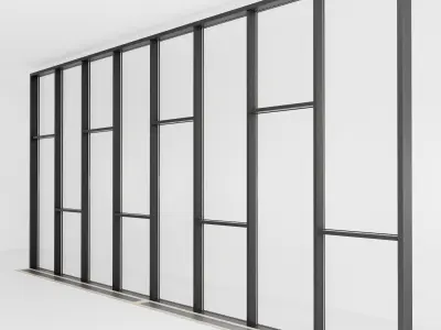 Panoramic glazing Stained glass 45 Low-poly 3D model