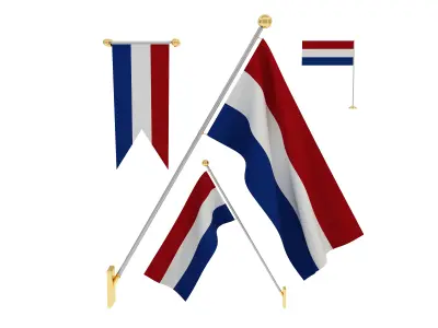 Flags of  Netherland 3D model