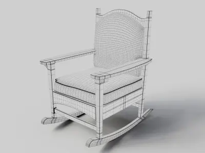 chair coastal slipcover Low-poly 3D model