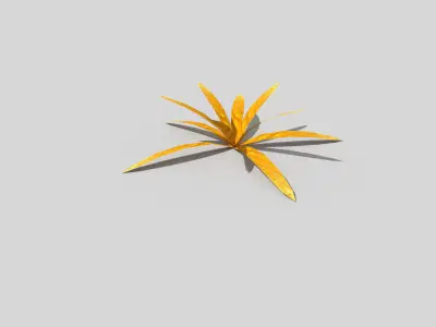 Low poly Plant golden leaf Low-poly 3D model