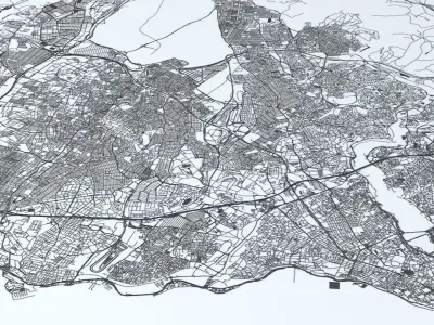 Istanbul Road Network and Streets 3D model