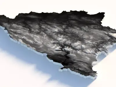 Bosnia and Herzegovina Country Terrain 3D model