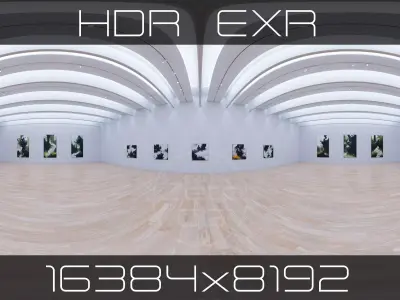 HDRI - Art Museum Gallery Interior 30b - 16384x8192 Texture