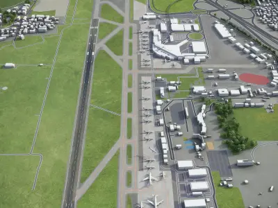 Bologna Airport Low-poly 3D model