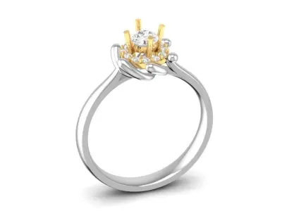 Classic Solitaire Diamond Ring for Women 70 3D print model