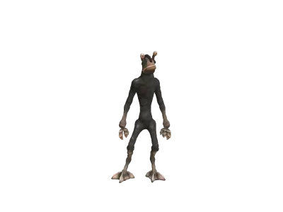 Pop-eyed-alien creature from star wars force awakens Low-poly 3D model