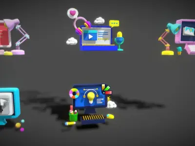 3D Button Collections5 Low-poly 3D model