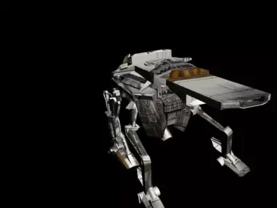 sci-fi Planet Robot Tank D-575 Low-poly 3D model