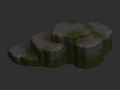 Cave Platform 4 - Moss 1 Low-poly 3D model