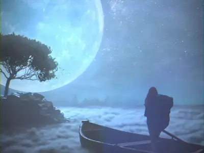 Moon Lake Low-poly 3D model