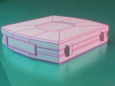 Modular Stylized Cyberpunk Building 3 Low-poly 3D model