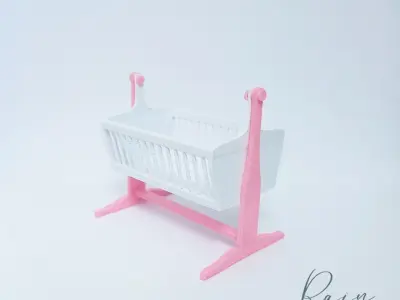 BABY CRADLE MINIATURE FURNITURE FOR DOLLHOUSE 3D print model