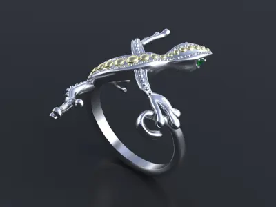 Lizard Ring 3D print or CNC model 3D print model