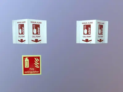 Fire Stickers Low-poly 3D model