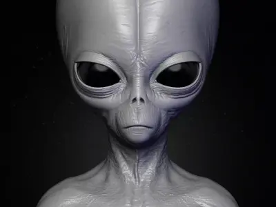 Realistic Alien 5 Sculpt 3D model