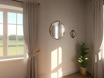 HDRI Skybox Aesthetic Bedroom Low-poly 3D model