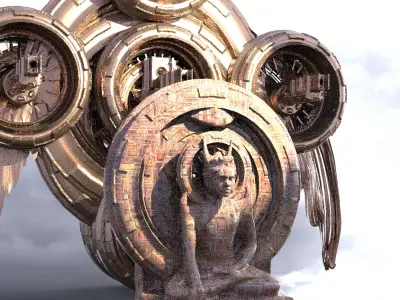 Ancient Alien Star Ring Monolith 9 Kit bash 3D model