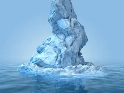 Iceberg 3 floating in water 3D model