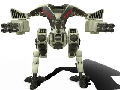 Battle mech low poly  Low-poly 3D model