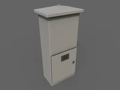 PBR Electric Box LightGrey V4 Low-poly 3D model