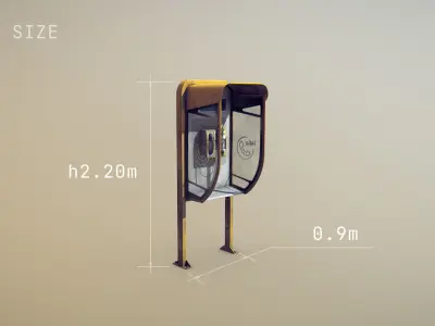 NoviSad PhoneBooth mono Low-poly 3D model