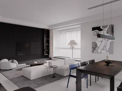 Modern style living room 3D model