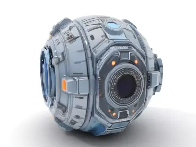 Futuristic Spherical Robot Model Pack Low-poly 3D model