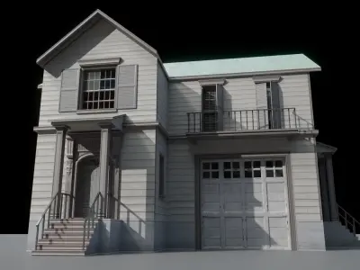 Residential house 03 Low-poly 3D model