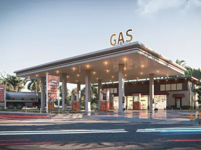 Gas station 3D model