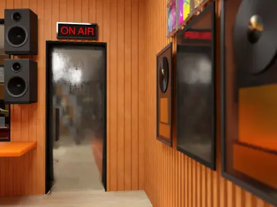 Music Studio Low-poly 3D model