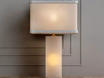 Alabaster Block Table Lamp 3D model