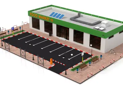 Supermarket Retail Store 3D model