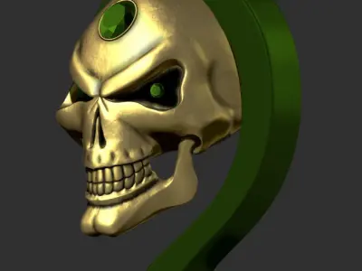 Riddler Skull Cane Prop  3D print model
