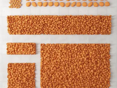 Gray pebble smooth road 3D model