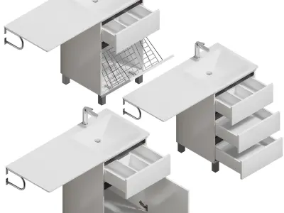 Furniture set Dolomite Ergonomics 50 and Pencil case 3D model