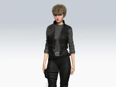 Sexy SCifi Character - Fully Rigged 3D Low-poly 3D model