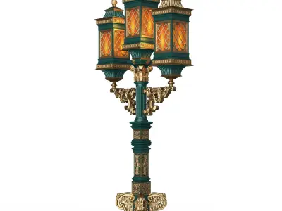 Classic Street Light 0202 Low-poly 3D model