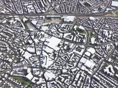 Hilversum - 3D City Model Low-poly 3D model