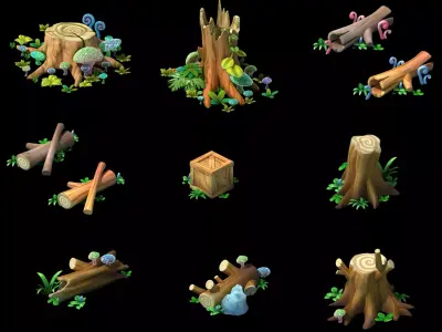 tree stump 3D model