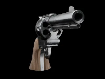 Revolver Low-poly 3D model