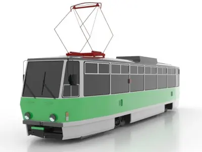 Tatra T7B5 Low Low-poly 3D model