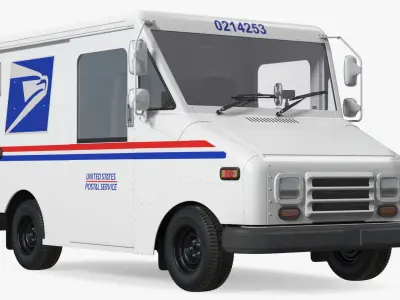 Grumman LLV USA Post Car Rigged for Cinema 4D 3D model