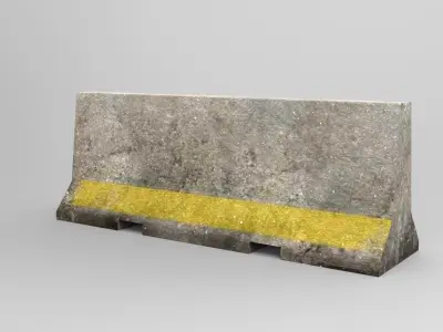 Barricade Concrete 3M - Low Poly Low-poly 3D model