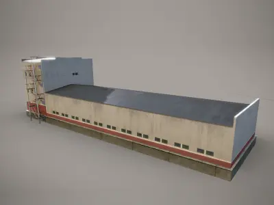 Factory 01 Low-poly 3D model